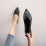 Black and Gray  Bohemian Knit Flats Footwear