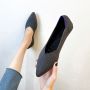 Deep Gray Stripe Pointed Toe Shoes
