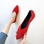 Red Stripe Pointed Toe Flat