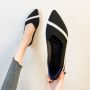 Black Kint Flat Shoes Ballet Loafers Shoes