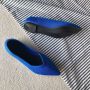 Royal Blue Knit Pointed-toe Flat Shoes