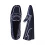 Navy blue knit Square-toe loafers 