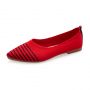 Red knit Pointed Toe Flat 