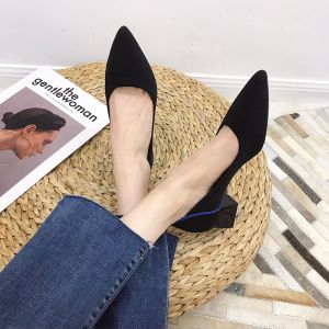 Women Knit Mid Heels Shoes