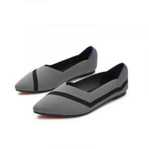 Ash Gray Kint Flat Shoes Ballet Loafers Shoes