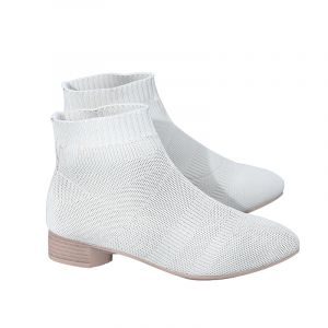 Knit Boots Mid Heel shoes