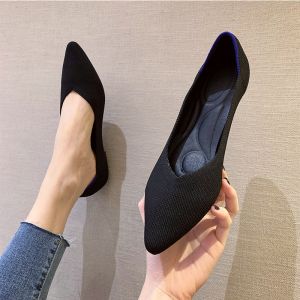 Knit Pointed Toe Flats