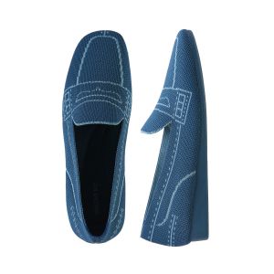 Women knit Square-toe loafers 